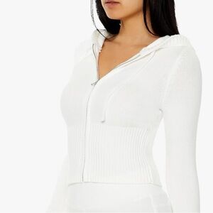 Cotton On White Hooded Cardigan